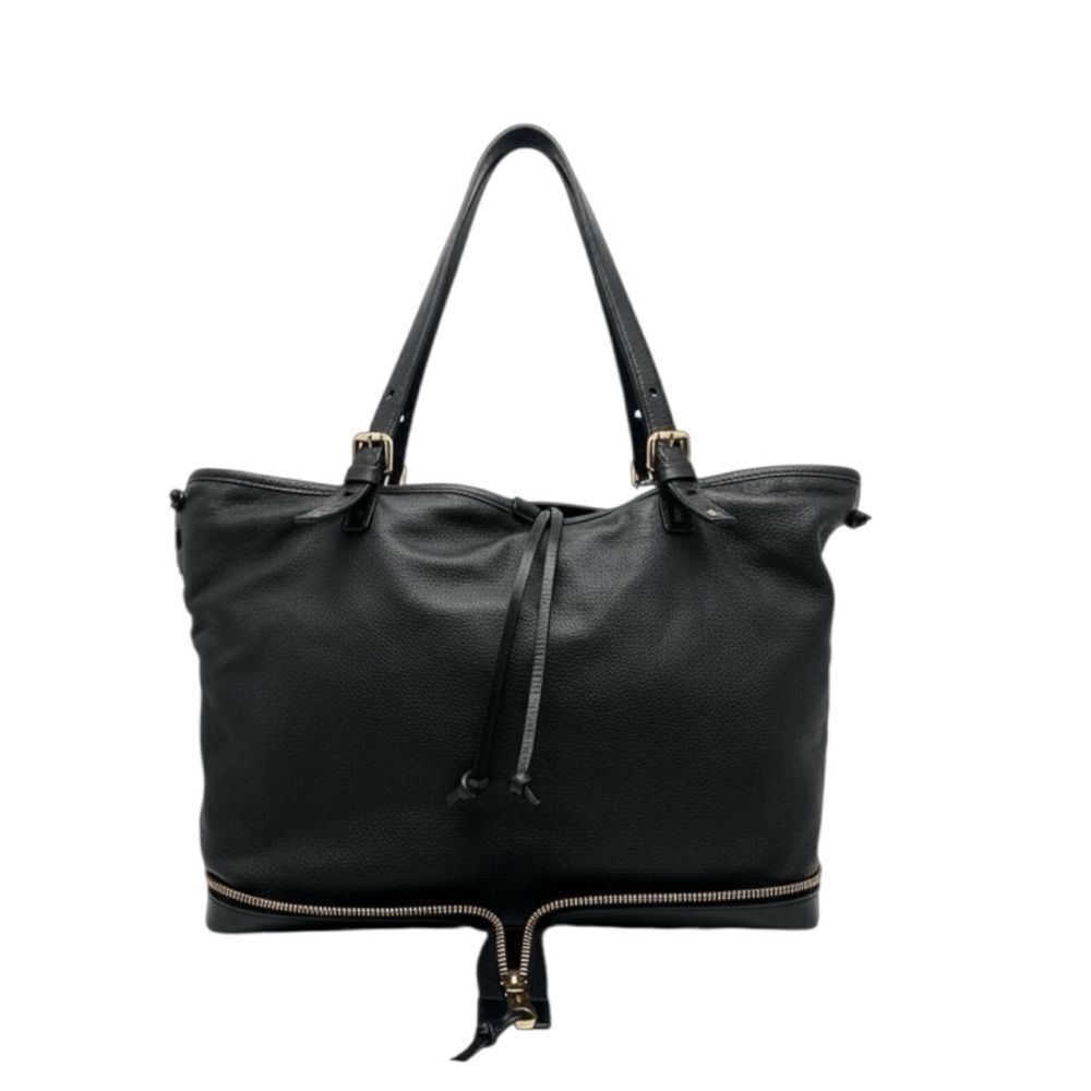 Chloe Black Leather Large Folding Ellen Moyer Tote Bag Auth
